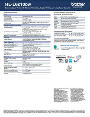 BROTHER MONOCHROME LASER PRINTER BUSINESS HLL6210DW