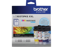 Brother LC30373PKS Genuine 3-Pack Super High-Yield INKvestment Tank Cartridges