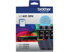 Brother Genuine LC4013PKS Standard-Yield Colour Ink Cartridge 3-Pack