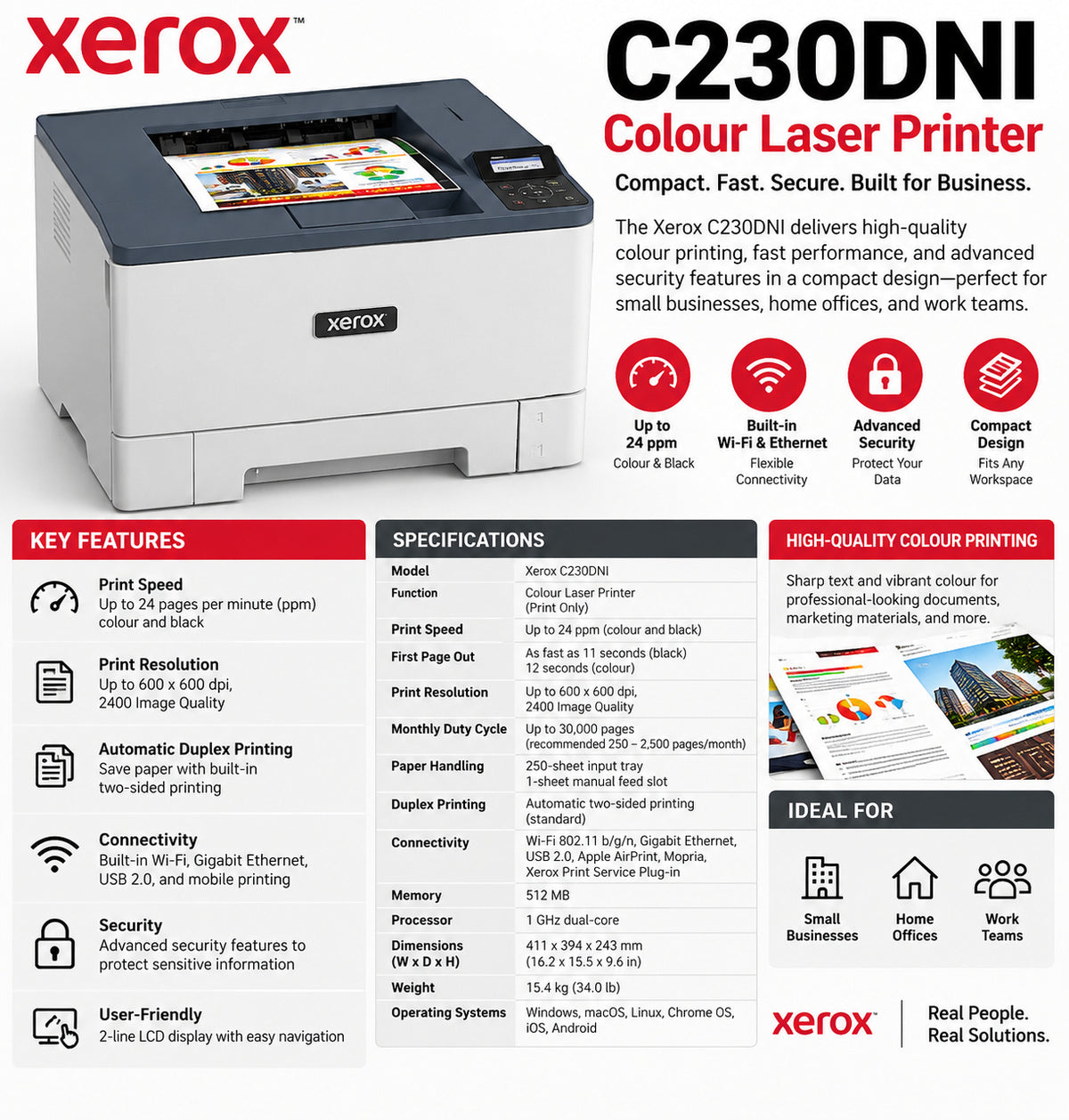 XEROX C230 COLOR PRINTER 110V
