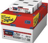NCR Paper Superior 8 1/2 x 11 4prt NCR G/P/C/W , 10 Reams , 500/ream 5,000 Sheets Per Case, 22 Lb, 92 Brightness (#5915)