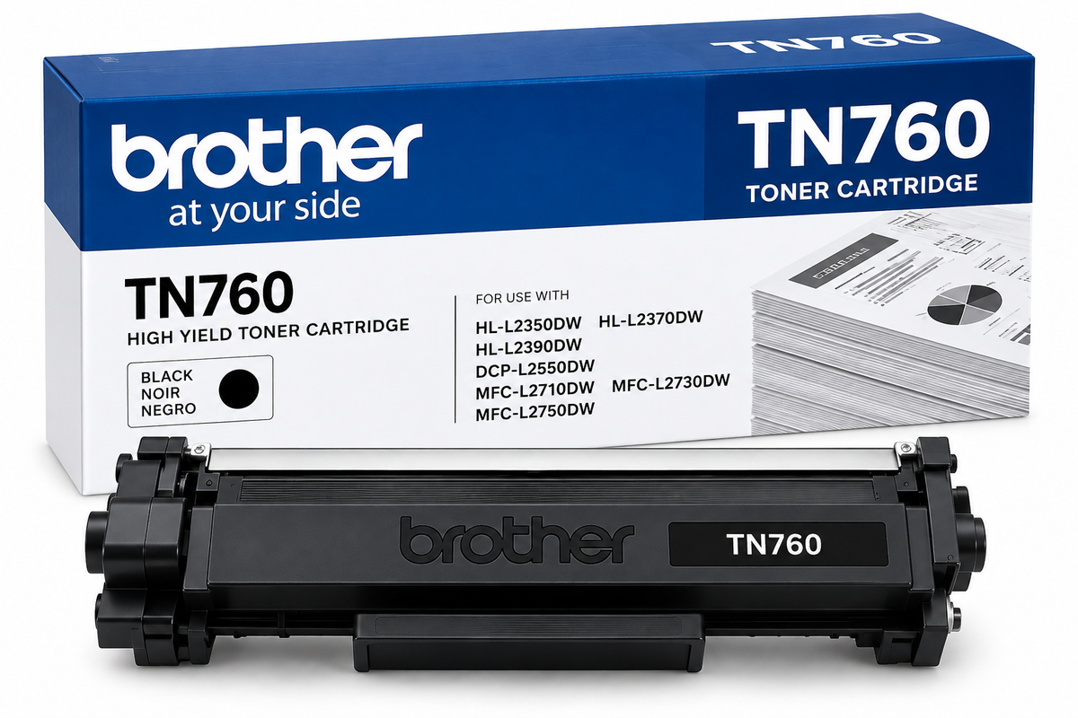 Brother TN760 High-Yield Black Toner Cartridge – 1 Pack