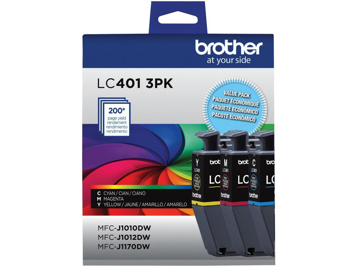 Brother Genuine LC4013PKS Standard-Yield Colour Ink Cartridge 3-Pack
