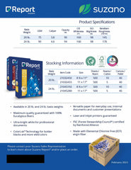 8 1/2 x 11 REPORT PREMIUM FSC -24# 98 BRT 90 GSM 5,000/CTN